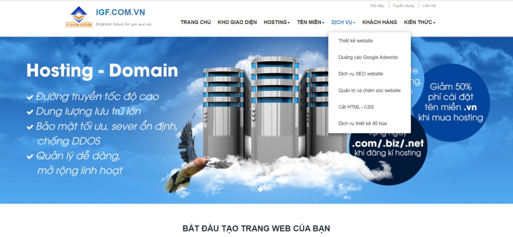 Thiết kế website,Cung cấp hosting  domain,Đào tạo nhân sự công nghệ thông tin